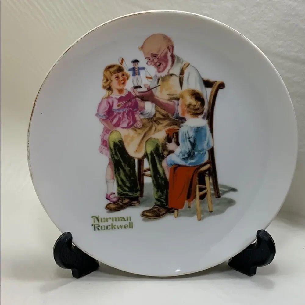 The Toy Maker By Norman Rockwell Saucer & Stand